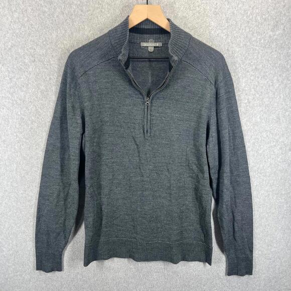 Smartwool Other - SmartWool 1/4 Zip Sweater Men L Grey Merino Wool Knit Stretch Pullover EUC